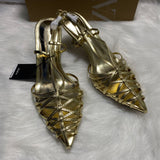 ZA Home 2025Ins Fashion Show Plating Heel Steel And A Buckle Strap Simple Toe Women's Shoes HZ0115