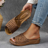 2025 Summer New Women's Thick Bottom Slippers Large-Size Fish Mouth A Word Wide Striped Thick Bottom Slippers Women HZ0115