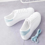 Small White Shoes Women 2025 Spring And Autumn New Fashion Flat Shoes Students Breathable Women's Shoes Net Red Single Shoes Casual White Shoes HZ0115