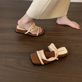Small Hill And Cool Toe Sandals Women's Shoes Summer Outside Wearing Square High-Heeled Slippers Design Feel Beach Roman Shoes HZ0115