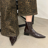 Sharp-Headed Short Boots Women 2025 Autumn And Winter New Boots Thick And Short-Cular Women Boots Small Thin Skin Boots High Heels Martin Boots HZ0115