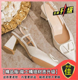 35-42 Yards Large-Size Women's Shoes 41 Fat Summer Thick Heel With Sandals Women's Pointed Korean Version Of Shallow Roman Shoes HZ0115