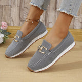 Large-Size Single-Shoe Women's 2025 New Four-Season Sneakers Shallow-Mouthed Fashion Ladies Single Shoes 43 Yards HZ0115
