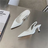 French High Heels Black Temperament Sandals Fairy Shoes 2025 New Spring And Summer Fine Tip Single Shoes HZ0115