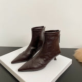 Sharp-Headed And Thin Boots 2025 Winter With Short Boots Plus Velvet Chelsea Boots HZ0115