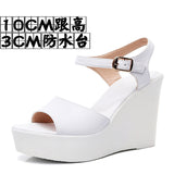Head Layer Of Cow Skin Summer New Thick-Bottomed Beach 11CM Slopes And Women's Sandals High Heel Waterproof Table Comfortable Pine Pastry Fish Mouth Shoes HZ0115