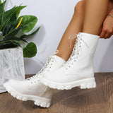 Large-Size Autumn And Winter New Korean Version Of The Martin Boots Women Round Thick-Bottomed Fashion Boots British Fan Boots Women HZ0115