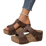 2025 Summer New Women's Thick Bottom Slope And Slippers Large Size Fish Mouth Slope And Thick Bottom Slippers HZ0115