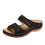 2025 Summer New Women's Thick-Bottomed Slippers Large-Size Fish Mouth Thick Bottom Beach Slippers HZ0115