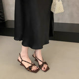 2025 New French Temperament With Square Slope And Niche Design And Commuting High Heel Sandals Woman HZ0115