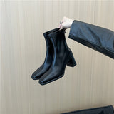 High-Heeling Thin Boots Girl Fairy 2025 New Coarse And Smoke Boots Net Red Fashion Chelsea Short Boots HZ0115