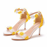 7 Cm With Light Mouth Fine Heel Sandals Bead Size Summer Sandals Wedding Dress High Heel Sandals HZ0115