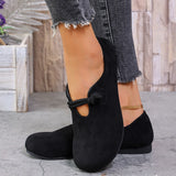 Velvet Round Head Single Shoes Women 2025 Spring And Autumn New Birken Shoes Children Flat Soles Casual Happy Shoes HZ0115