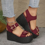 Large-Size Sandals Women 2025 New Fish Mouth Slope With A Word With Women's Shoes HZ0115