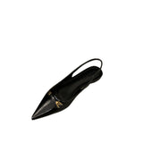 French Flat-Bottomed Black-Headed Sandals Fairy Shoes 2025 New Spring And Summer Pointed Drill Temperament Single Shoes HZ0115