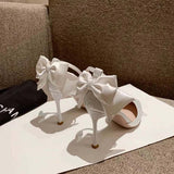 Bag Head Button Single Shoes Wedding Shoes Female White Silk And Satin Bridal Shoes With Wedding Tips And Bridesmaid High Heels HZ0115