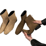 Vintage Oceanic Small Boots Women 2025 Spring And Autumn Single Boots Coarse And Skinny Boots French Tuffed Pupneed Little Ankle Boots HZ0115