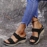 Large-Size Spring And Summer New Retro Leisure Flowers Water Drilling Slope With A Word Of Women's Slope And Slippers HZ0115