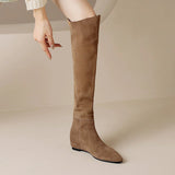 Wasteland Wind Retro Knee Long-Tice Boots Women 2025 Autumn And Winter New Fashion Thin Sharp Head Inside The Raised Boots HZ0115