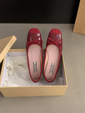 Inner Height French Small Red Single Shoes Women's Shoes Spring And Autumn 2025 Summer Bow Ballet Gentle Evening Shoes HZ0115