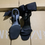 ZA New 2025 Spring And Autumn High Heel With A Gripping Bag And Bows Fashion Wearing Women's Sandals HZ0115