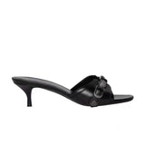 OMG! Good Look! Retro Black Rivet Buckle High Heel Women Casual And One-Word Slippers HZ0115