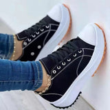Large-Size Casual Single-Shoe Women's Shoes 2025 New Four-Season Round Head With Thick-Bottomed Canvas Shoes HZ0115