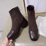 Martin Boots Women's Autumn 2025 British Style Coarse And Retro Short Boots Before The Zipper Boots Children Retro Style Increased HZ0115