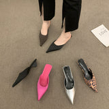Muller Drag Slippers Women's Small Side Half-Dragging 2025 Spring And Summer New Baotou Cat And Alien And Cold Drag Korean Version HZ0115