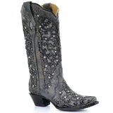 Autumn And Winter New Ladies Retro Boots Color Hot Diamond Hollow Head Coarse And Jacket Boots HZ0115