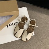 Baotou Sandals Women 2025 New Summer Korean Version Of The Sen Series Retro Fairy Wind Casual Soft Flat Bottom Roman Shoes HZ0115