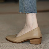 Sharp Single-Shoe Women 2025 New Thick-Heeled French Light Mouth Heeled Women's High Heels HZ0115