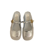Flat Bottom French Small Fragrant Feng Tou Head Half Slippers Women's Shoes Wear 2025 New Summer Mary Jane Half-Cool Drag HZ0115