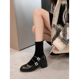 Resonable Thin Boots Women Thick And Short Boots High With French Water Drill Retro Mary Treasure Socks Boots HZ0115