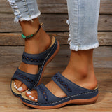2025 Summer New Women's Thick-Bottomed Slippers Large-Size Fish Mouth Thick Bottom Beach Slippers HZ0115