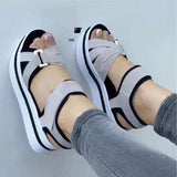 2025 New Summer Women's Thick-Soled Sandals Large-Size Fish Mouth With A Word Of Wearing Beach Sandals HZ0115