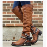 2025Wish New Belt Buckle Boots Women's Boots Coarse And Medium Size 40-43 HZ0115