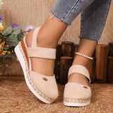 2025 New Bag Head One Word Tight Rope Thick Soles Empty Shoes Large Leisure Slope Sandals Women HZ0115