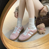 Large-Size Casual Frosted Shoes Spring And Autumn Women's New Sports Retro Single Shoes Student Board Shoes Training Shoes Women's Shoes HZ0115