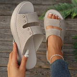 2025 New Summer Thick-Soled Slippers Women's Shoes Thick Soles With Casual Slippers Outside Wearing Cold Slippers HZ0115