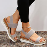 Large-Size Slope Heel Sandals Women 2025 Summer New Fish Mouth Tight Feet Thick-Soled Sandals HZ0115
