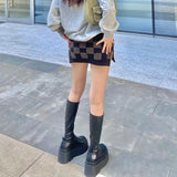 Knight Boots Women's New Round Head Sleeve High-Tender Boots Spice Girl Thick Bottom Long Boots In Fall 2025 HZ0115