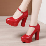 Anti-Slip 6Cm Silver Heeled Show Shoes Thick-Singing Leather Shoes Thick-Soled Model Single-Shoe Large-Size Working Shoes HZ0115