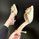 Slippers Women Wear Half-Slippers Women 2025 New French Fine And Bag Head Cool Drag Black High HZ0115