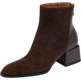 Commuter Retro Style ~ Chelsea Short Boots Women New Frosted Coarse Boots And Ankle Boots HZ0115