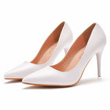 9 Cm Sexy Pointed High Heel Single Shoes Women Fine Heel Shoes Pointed Shoes Fashion Commuting White Large Size Shoes HZ0115