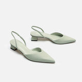Baotou Sandals Women 2025 New Summer Simple Pointed Square Heel Women's High Heel Fine-Lace Fashion Single Shoe Size HZ0115