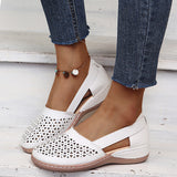 Large-Size 2025 New Women's Bag Head Hollow 40-43 Large Flat-Bottomed Women's Singles Breathable Women's Sandals HZ0115