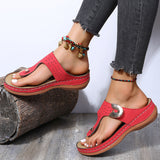 Large-Size Slippers Women 2025 Spring And Summer New Fashion Slope And Flip-Flops Wearing Beach Slippers Women HZ0115