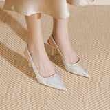 2025 Summer New Sharp High Heel Women's Fashion Single Shoes New Chinese Style Cheongsam Banquet Wedding Shoes HZ0115